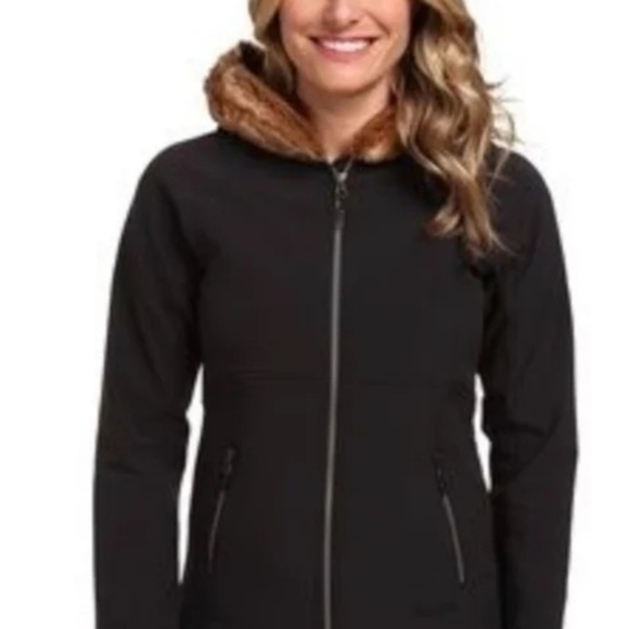 Marmot Softshell Jacket Women’s M Black Faux Fur Hood Water Resistant - Picture 10 of 10